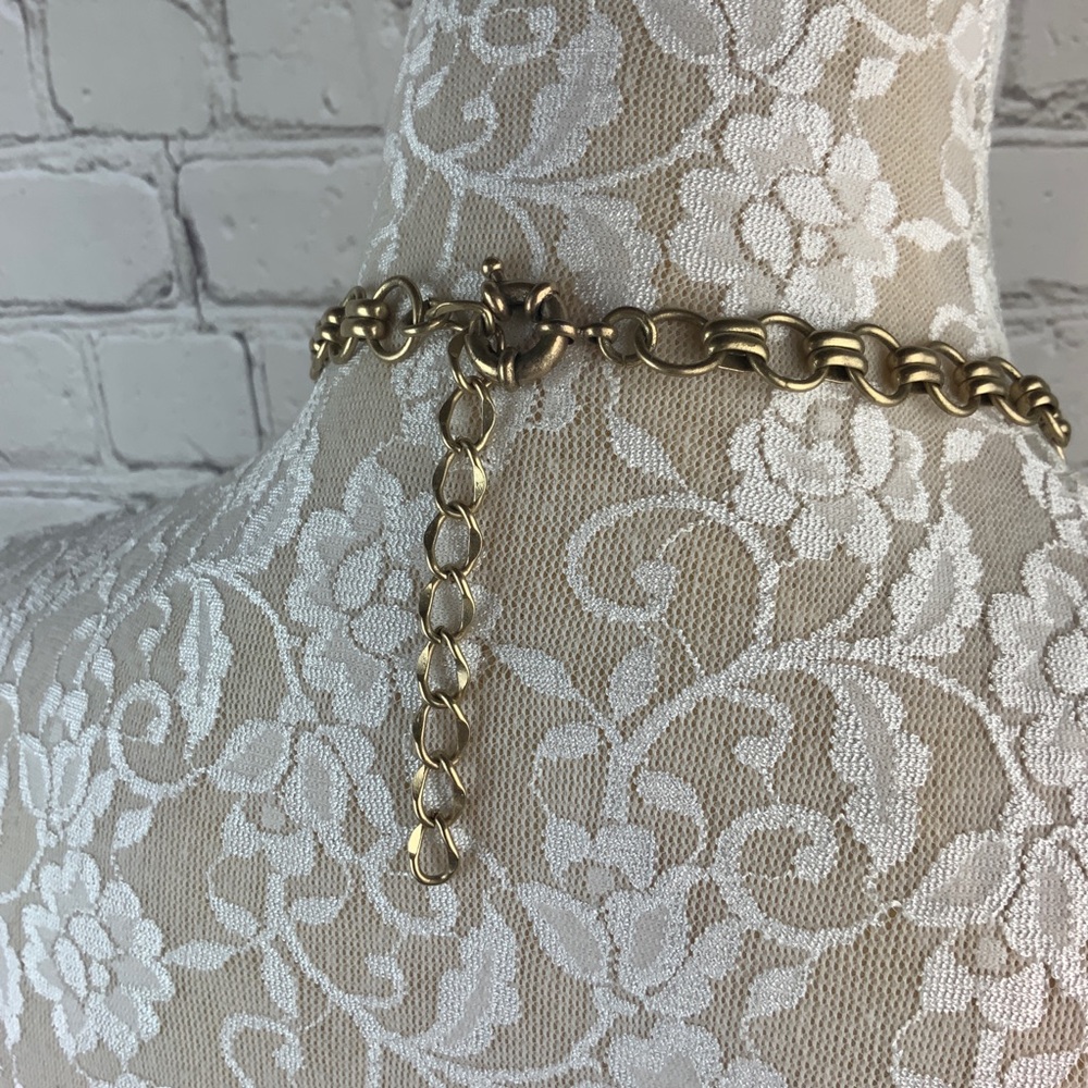 Statement Bib Necklace Black Clear Rhinestones - image 5